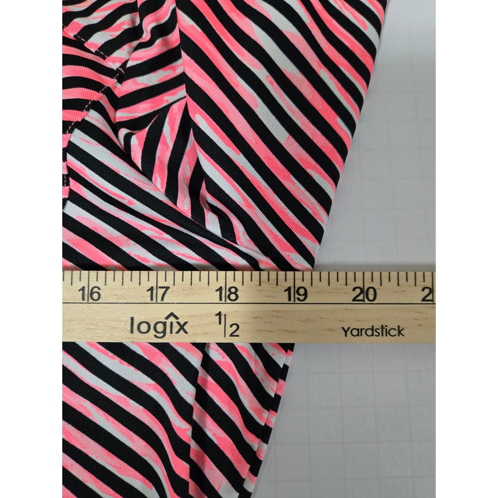 Tail White Label Women's Medium Quarter Zip Pullover Pink Black Striped Golf Top - Picture 7 of 8